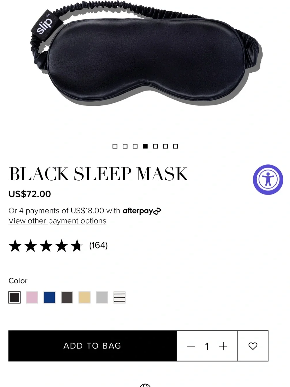 slip Black Pure Silk Sleep Mask